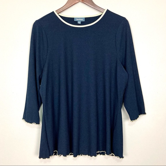 ModCloth Move With You Top Ribbed Knit 3/4 Sleeves - Picture 2 of 8